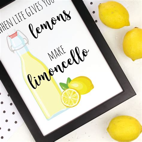 When Life Gives You Lemons Make Limoncello Kitchen Print Etsy