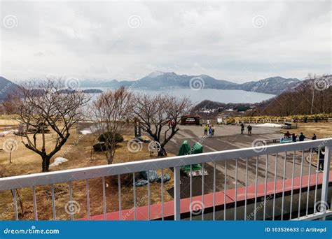 Lake Toya View from Above in Winter in Hokkaido, Japan Editorial Stock ...