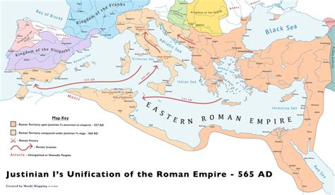 Justinian I's Conquests - 565 AD : MapPorn