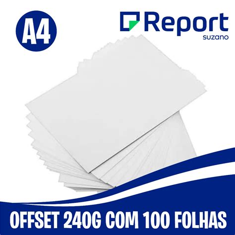 Papel Offset G Formato A Suzano Report Pacote Folhas Shopee