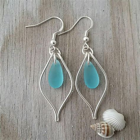 Made In Hawaii Wire Loop Turquoise Bay Blue Sea Glass Etsy