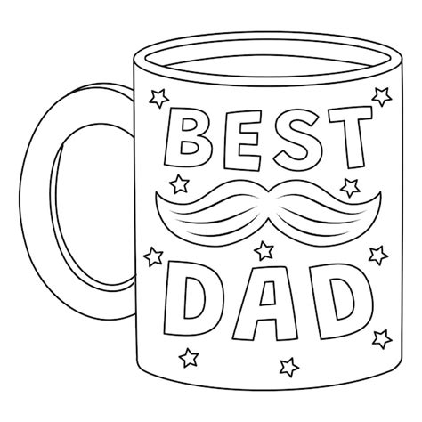 La Mejor Taza De Pap P Gina Para Colorear Aislada Para Ni Os Vector