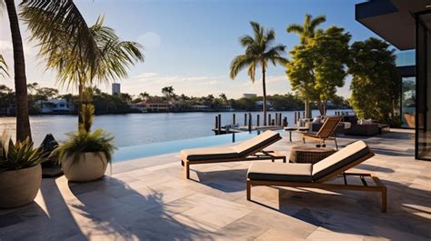 Premium Photo | Beautiful elite home offers breathtaking views of the canal