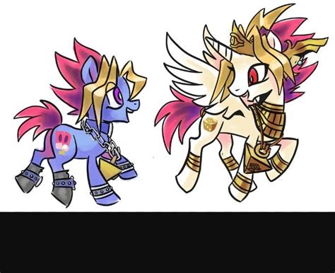 Two Cartoon Characters One With Pink Hair And The Other With Blonde Hair Are Facing Each Other