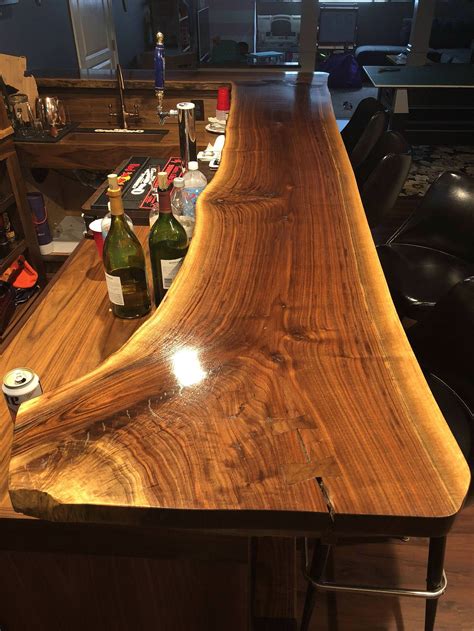 Help Live Edge Walnut Slab Bar Top How To Finish What Epoxy And