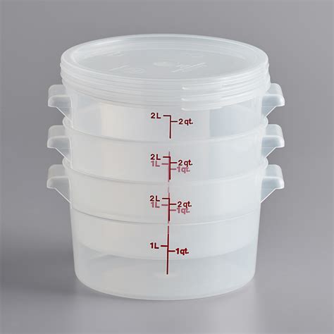 Cambro Rfs2ppsw3190 2 Qt Translucent Round Food Storage Container With