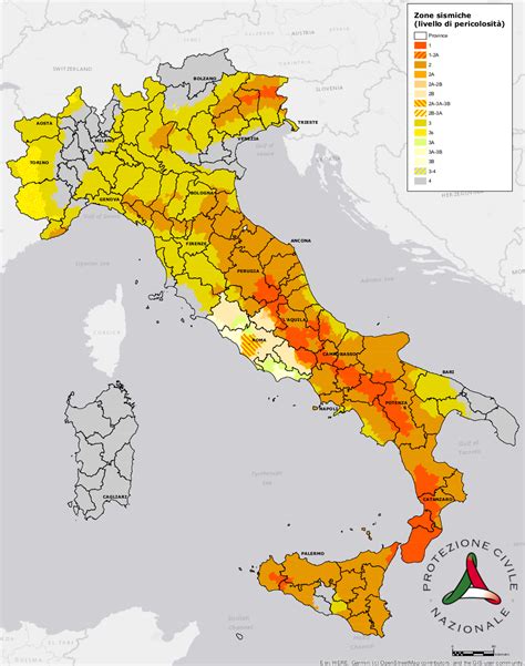 Cartina Italia Rischio Sismico