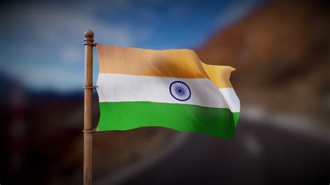 India Flag Wind Animated Loop Buy Royalty Free 3D Model By Deftroy