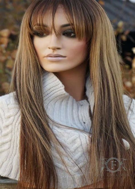 Brown And Blonde Wig Human Hair Real Hair Long Wig