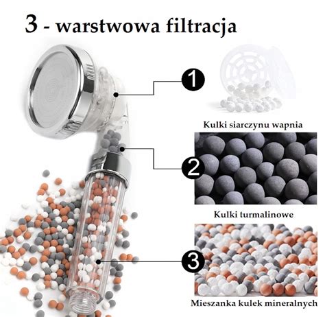 SŁUCHAWKA PRYSZNICOWA Z FILTREM 3 TRYBY OSZCZĘDNA 11161927862