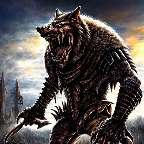 Armoured Werewolf Warrior K Hdr Smooth Sharp Stable Diffusion