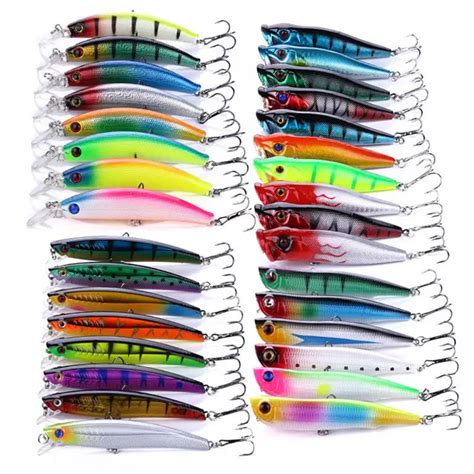 32pcs/set Minnow Mixed Fly Fishing Lure Kit Set for Dropship Fishing Lures Business Wobbler ...