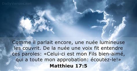 2 Septembre 2023 Verset Biblique Du Jour Matthieu 17 5