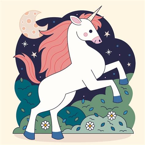 Premium Vector Hand Drawn Unicorn Illustration