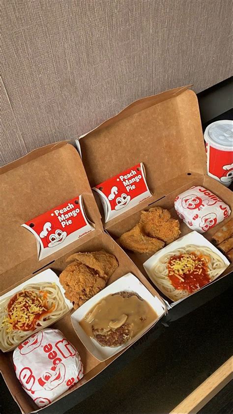 Jollibee Chicken Joy Jolly Spaghetti Burger Steak Peach Mango