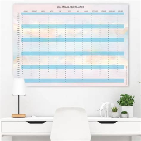 YEAR PLANNER CALENDAR 2024 Annual Large Wall Poster A0 A1 A2 A3 A4 2024