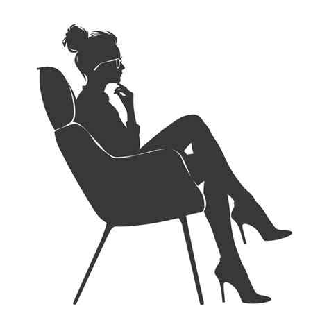 Premium Vector Silhouette Woman Sitting In The Chair Black Color Only