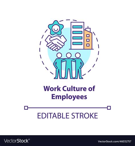 Work Culture Of Employees Concept Icon Royalty Free Vector