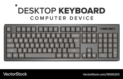 Desktop keyboard 3d realistic classic Royalty Free Vector