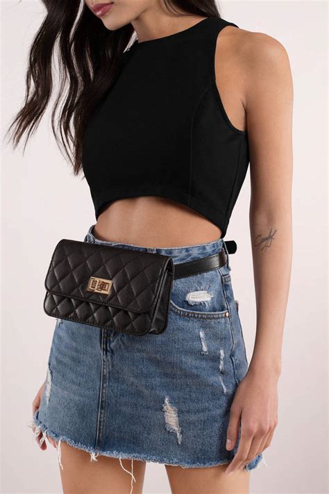 Everything Nice Quilted Fanny Pack in Black - $40 | Tobi US