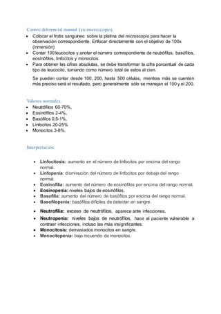 Recuento Diferencial De Leucocitos Pdf