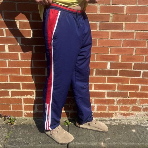 Blue Adidas Tracksuit Bottoms Vintage Adidas Garment Depop