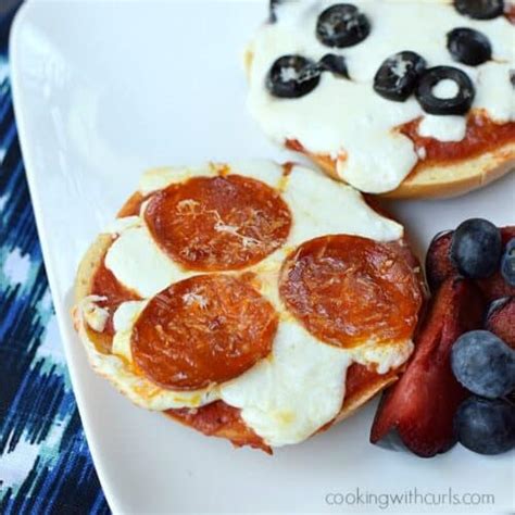 Bagel Pizzas Cooking With Curls