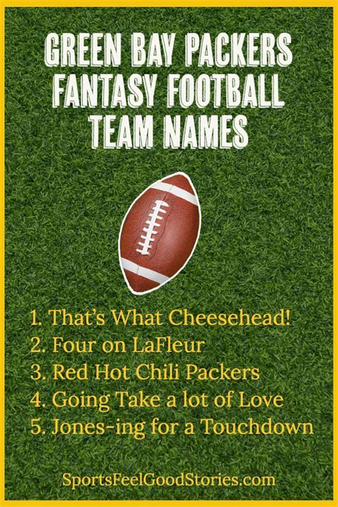 137 Green Bay Packers Fantasy Football Names Funny Best Artofit