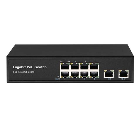 Full Gigabit 8 Port 150W Poe Switch 2 Uplink 10 100 1000Mbps 8 Ports