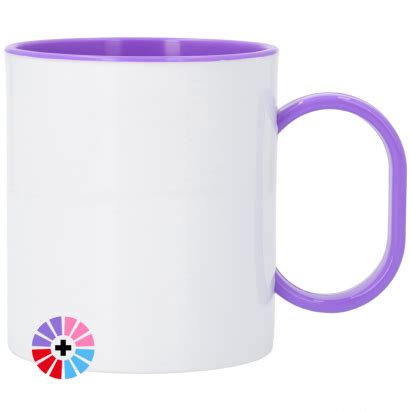 Taza para sublimación de plástico con interior y asa de color BRILDOR