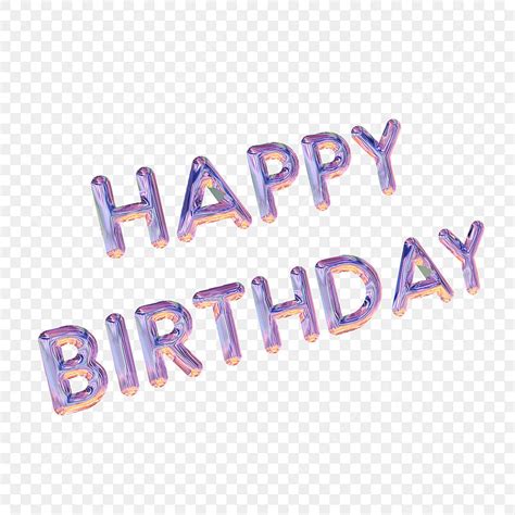 Text PNG 3d Images Cute Happy Birthday 3d Text Effect Design Png