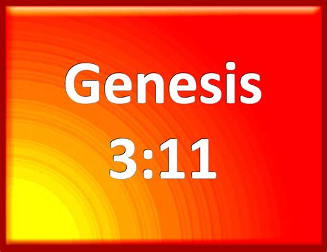 Genesis 3 11 And He Said Who Told You That You Were Naked Have You