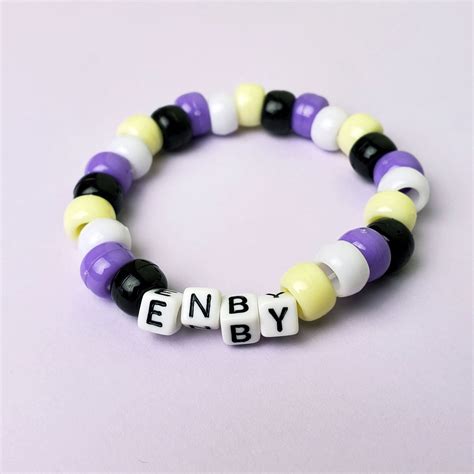 Nonbinary Pride Bracelet Enby Pride Bracelet Lgbt Pride Etsy