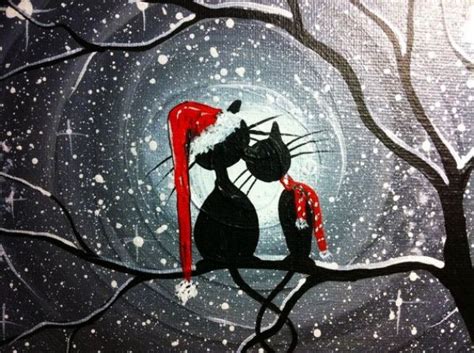 Original Winter Paintings On Canvas Bored Art Christmas