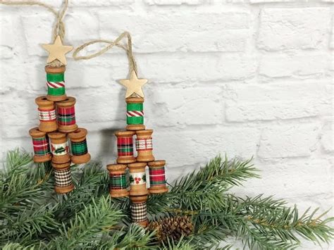 Diy Wooden Spool Christmas Tree Ornament Craft