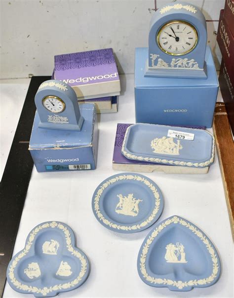 Sold Price 6 Various Pieces Of Wedgwood Blue Jasperware Including