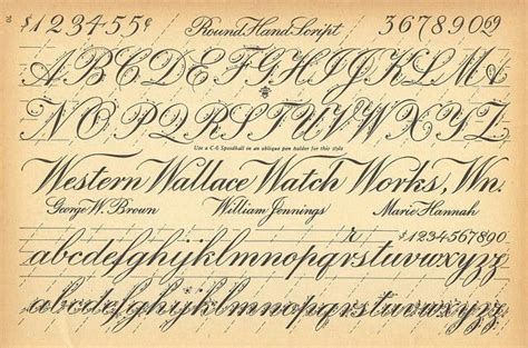 Vintage early 1900s, early 20th Century Cursive Script Alphabet Guide ...