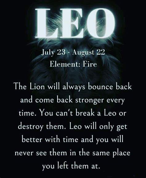 Pin By 𝓐𝓶𝔂 🦇🔮🌙🎃 On Leo The Lioness ♌ Leo Zodiac Facts Leo Zodiac