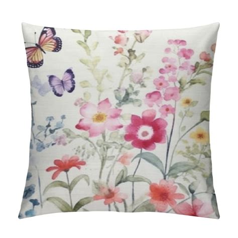 Onetech Spring Summer Wildflower Lumbar Pillow Covers Rustic Floral