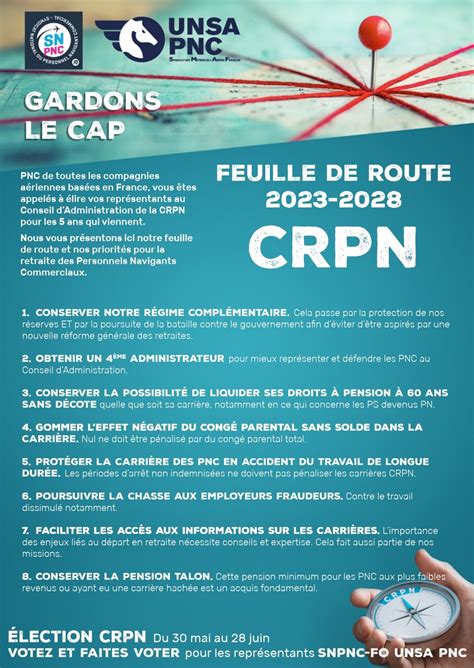 Élection CRPN Notre feuille de route