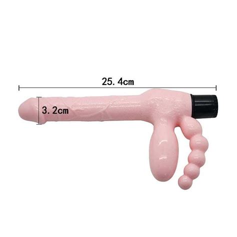Straples Dildo With Anal Plug Flesh