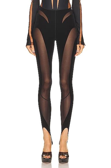 Wolford X Mugler Flock Shaping Legging In Black Fwrd