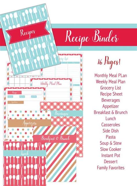 Free Recipe Binder Printables Simply Stacie