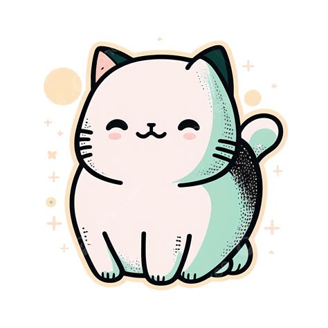 Cartoon Cat Sticker Cute Kitten Kitty Cartoon Cat Cat Sticker Cute