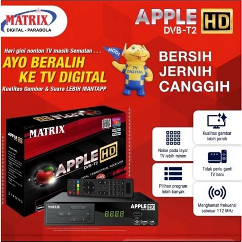 Jual SET TOP BOX MATRIX APPLE DIGITAL DVB T2 WIFI STB Antena SUPER HD