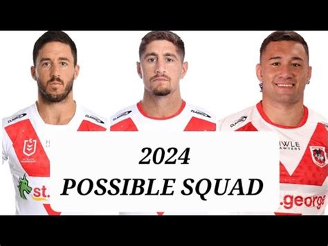 NRL Line Up 2024 St George Illawara DRAGONS Best 17 YouTube