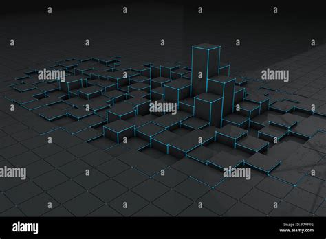 Abstract Black 3d Blocks Background Stock Photo Alamy