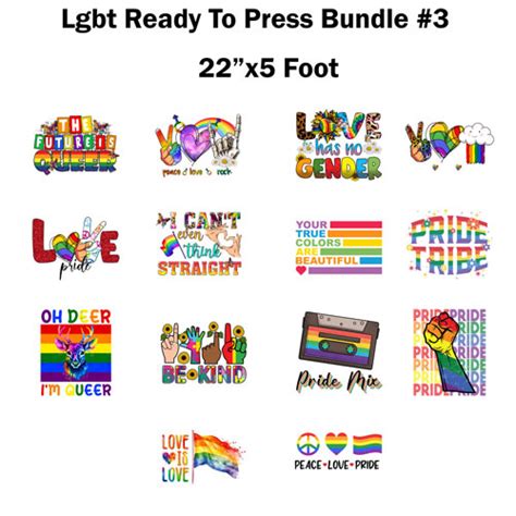 Lgbt Ready To Press Transfer Bundle 3 Sublimation Or Dtf 22×5 Foot Roll Heat Transfer Source