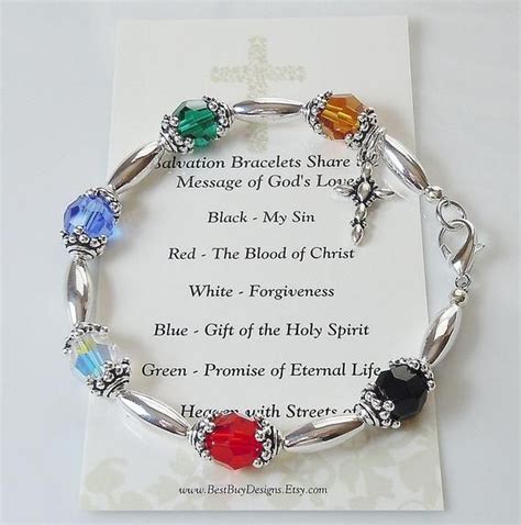 Swarovski And Silver Beads Beaded Salvation Bracelet Etsy Beaded