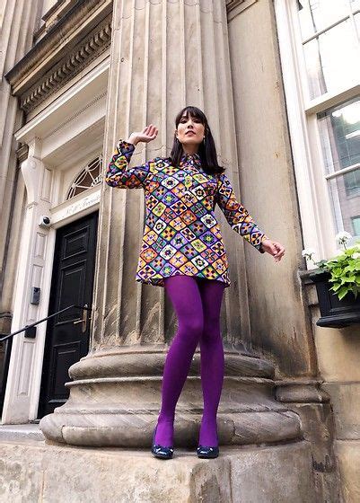 Purple Colored Tights Outfit Fashion Tights Colored Tights